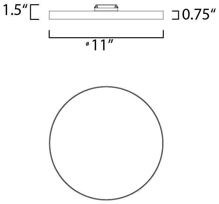 Image 2 Maxim Trim 11" Satin Brass Round LED Flush Mount 3000K more views