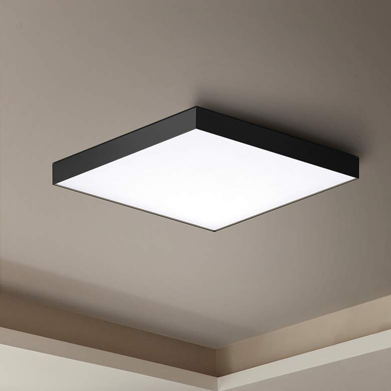 Image 1 Maxim Trim 15" Wide Black Square LED Ceiling Light