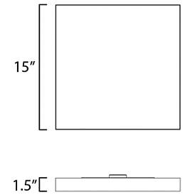 Image3 of Maxim Trim 15" Wide Black Square LED Ceiling Light more views