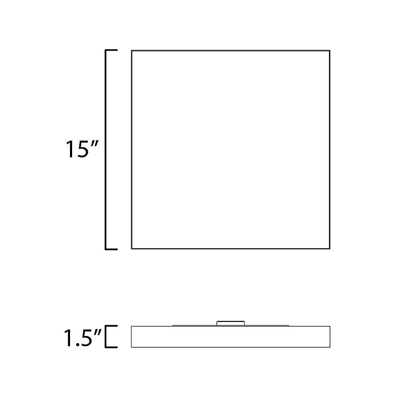 Image 3 Maxim Trim 15" Wide Black Square LED Ceiling Light more views