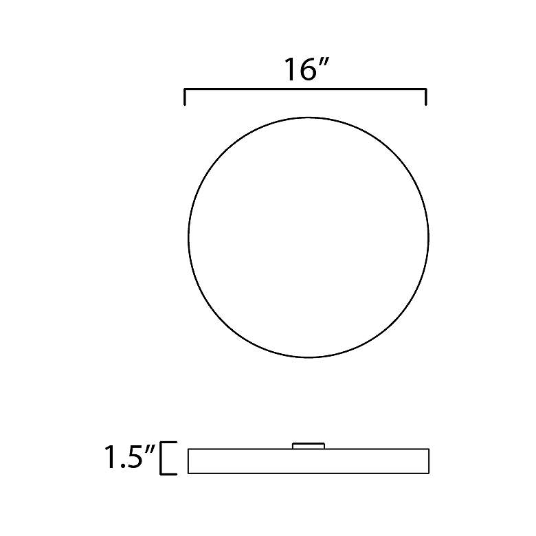 Image 3 Maxim Trim 16" Wide Modern LED Disc Flushmount Ceiling Light more views