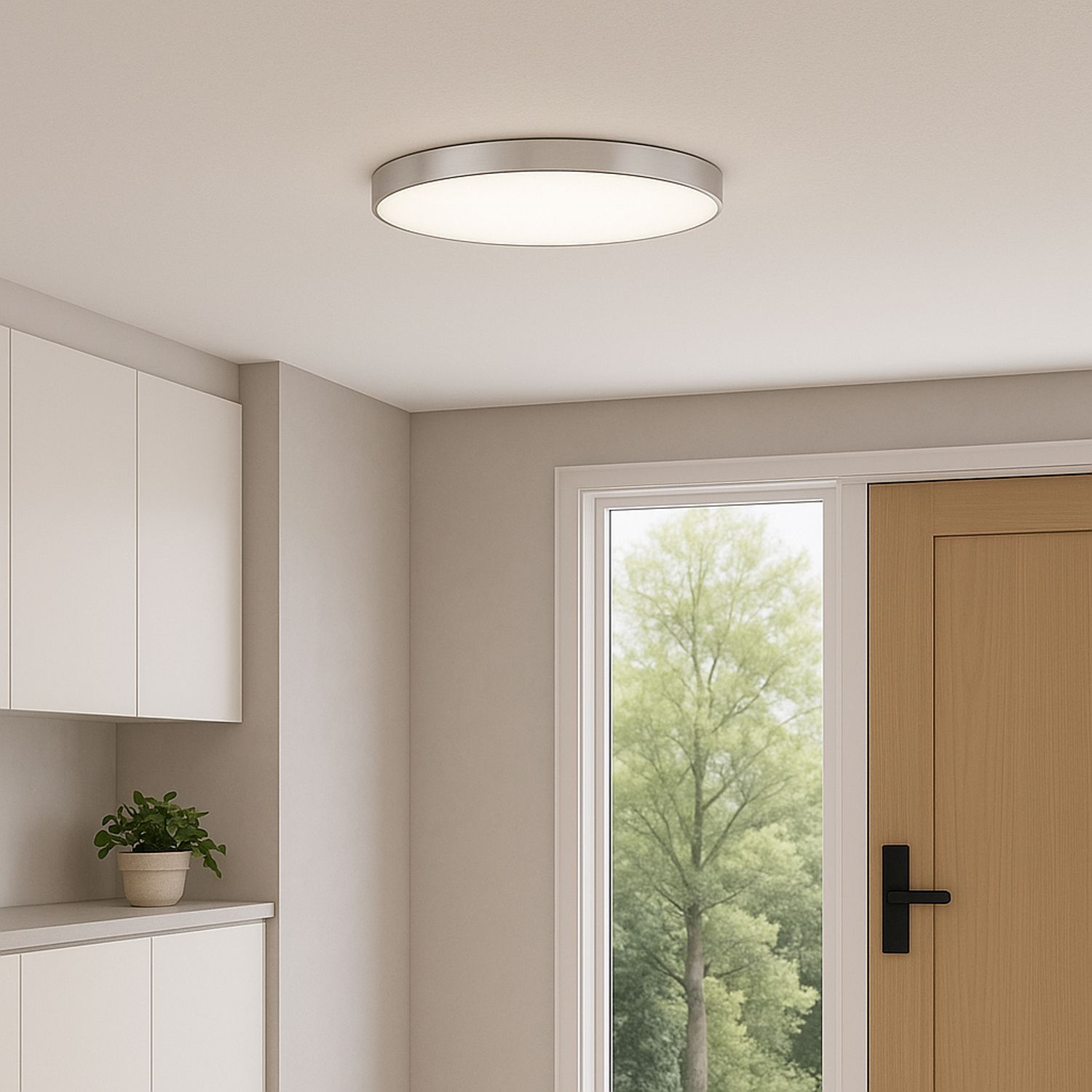 Image 4 Maxim Trim 16" Wide Satin Nickel LED Ceiling Light more views