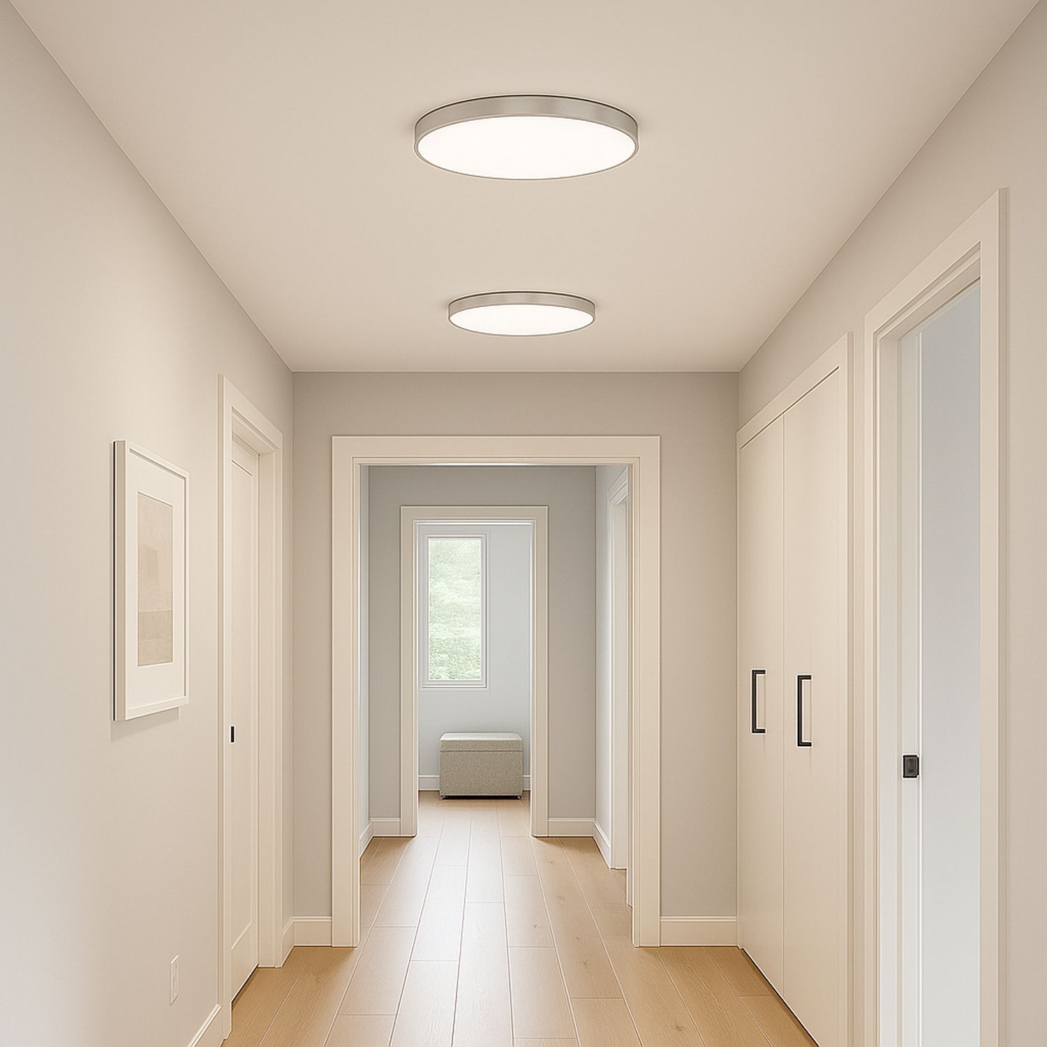 Image 5 Maxim Trim 16" Wide Satin Nickel LED Ceiling Light more views