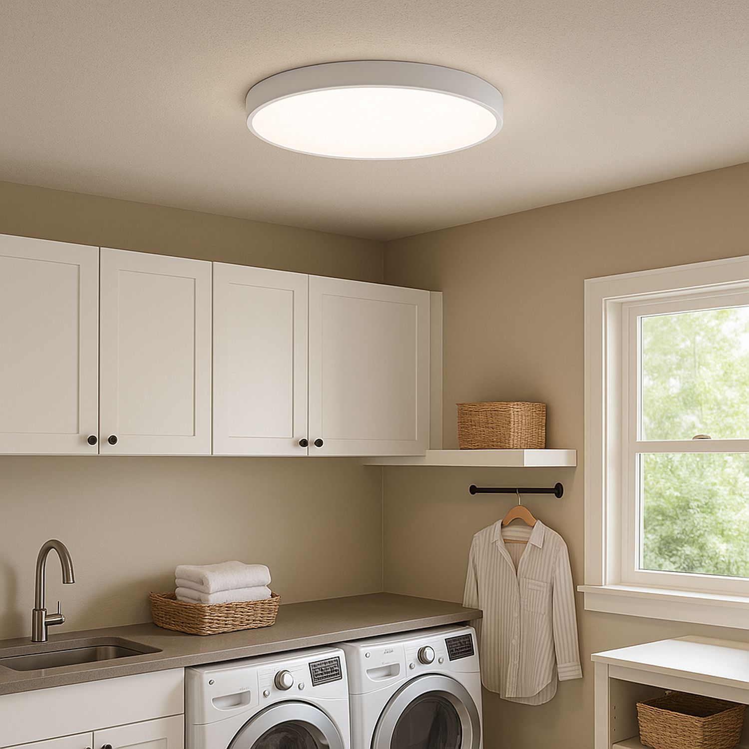 Image 4 Maxim Trim 16" Wide White LED Ceiling Light more views