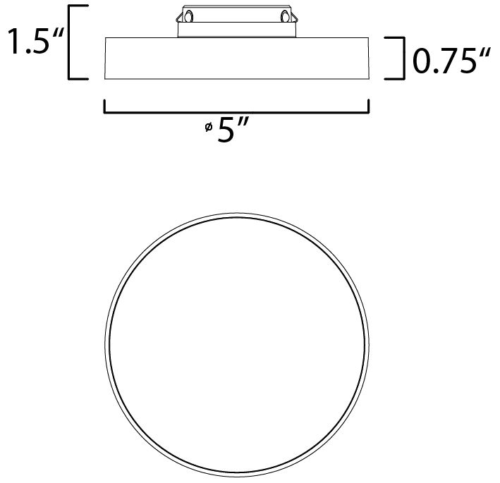 Image 2 Maxim Trim 5" Satin Brass Round LED Flush Mount 3000K more views