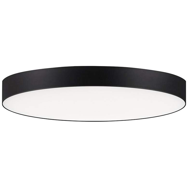 Image 1 Maxim Trim 7 inch Wide Round Black Modern LED Ceiling Light