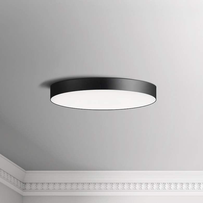 Image 3 Maxim Trim 7" Wide Round Black Modern LED Ceiling Light more views