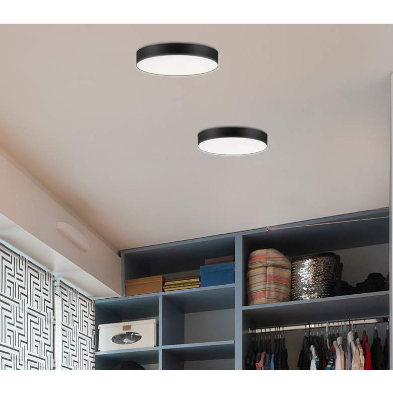 Image 4 Maxim Trim 7" Wide Round Black Modern LED Ceiling Light more views
