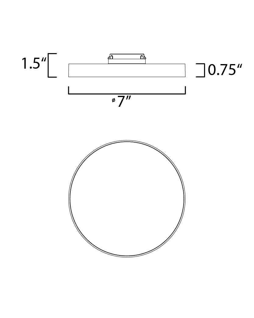 Maxim Trim 7" Wide White Finish Modern Disc LED Ceiling Light