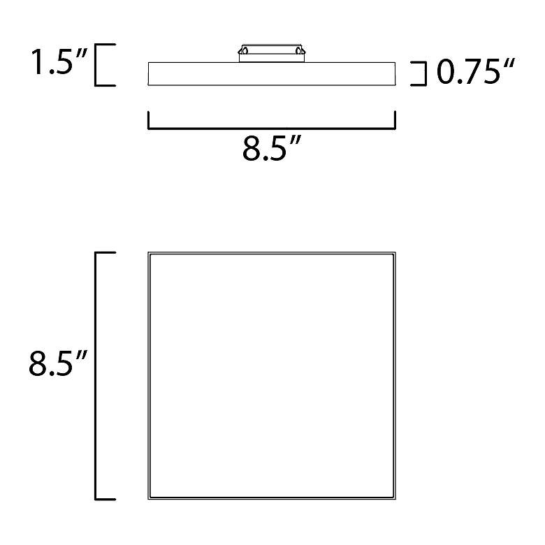 Image 3 Maxim Trim 8 1/2" Wide Black LED Ceiling Light more views