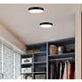 Maxim Trim 9" Wide Round Black Wet Rated Modern LED Ceiling Light