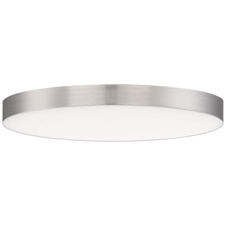 Image 1 Maxim Trim 9" Wide Round Satin Nickel LED Ceiling Light