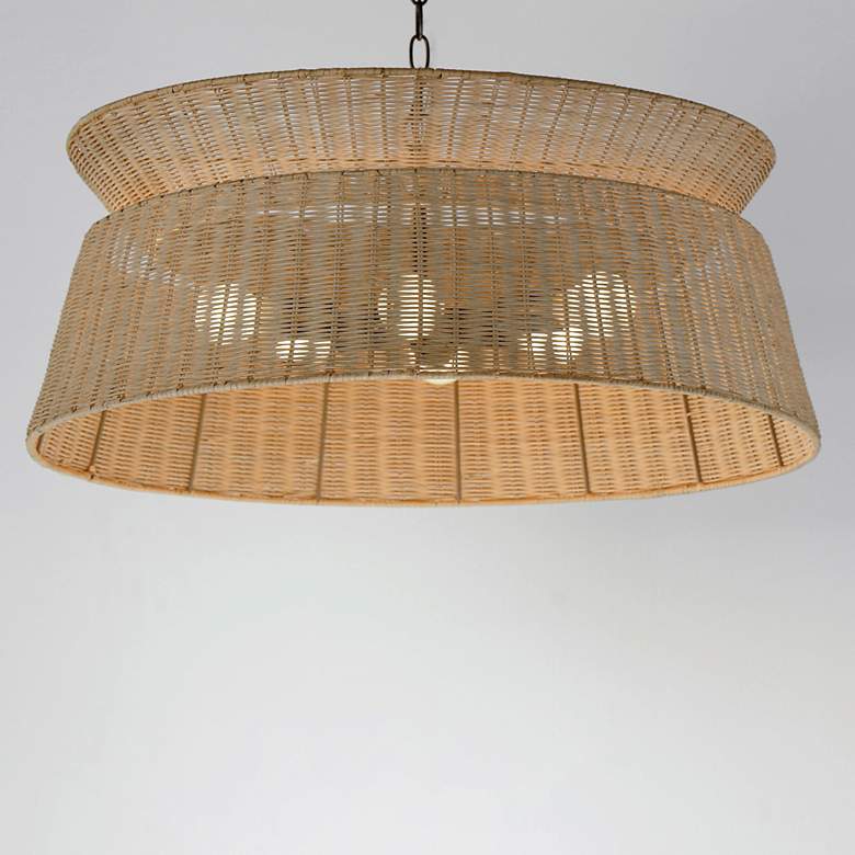 Image 3 Maxim Tulum 28 3/4" Wide Bronze Rattan 6-Light Chandelier more views