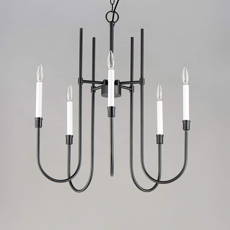 Image 4 Maxim Tux 24" Wide Black Finish 5-Light Modern Candelabra Chandelier more views