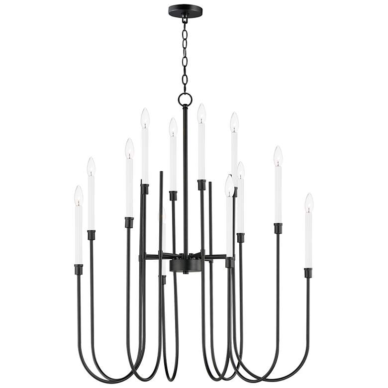 Image 2 Maxim Tux 36" Wide Black and White 12-Light Chandelier