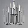 1_Maxim Tux 36" Wide Black and White 12-Light Chandelier