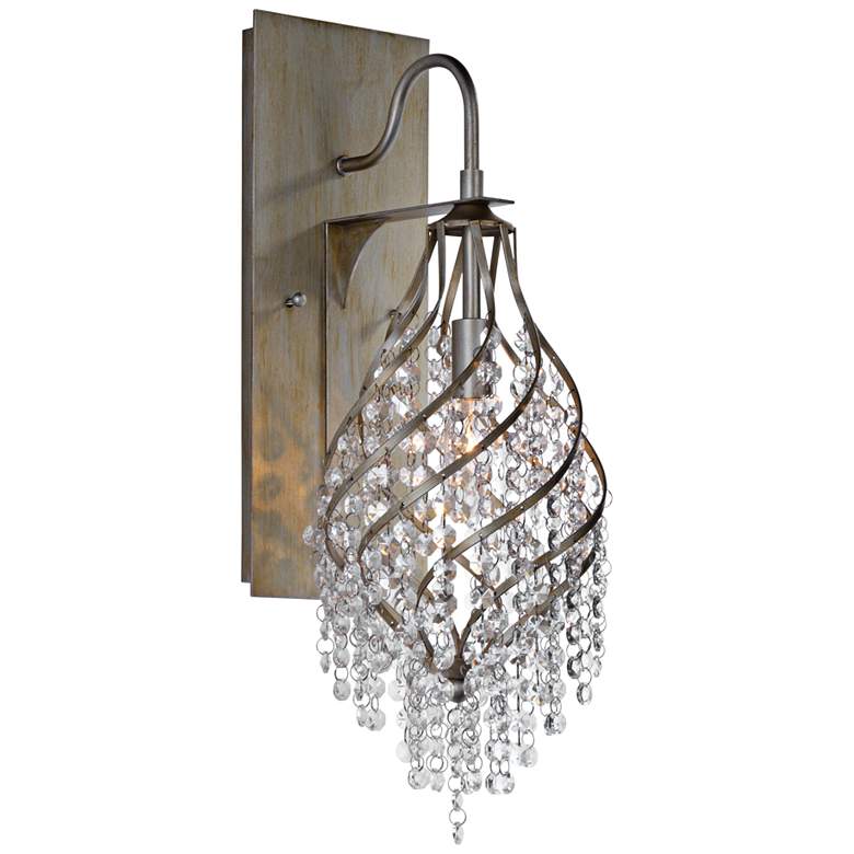 Image 1 Maxim Twirl 22 1/4 inch High Rustic Golden Silver Crystal Wall Sconce
