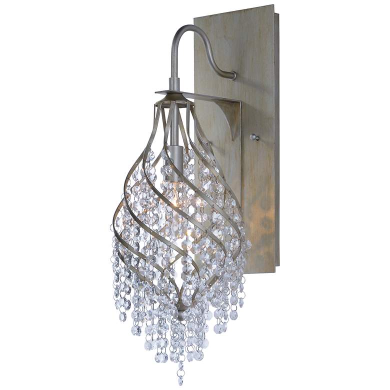 Image 1 Maxim Twirl 22 1/4 inch High Rustic Golden Silver Crystal Wall Sconce