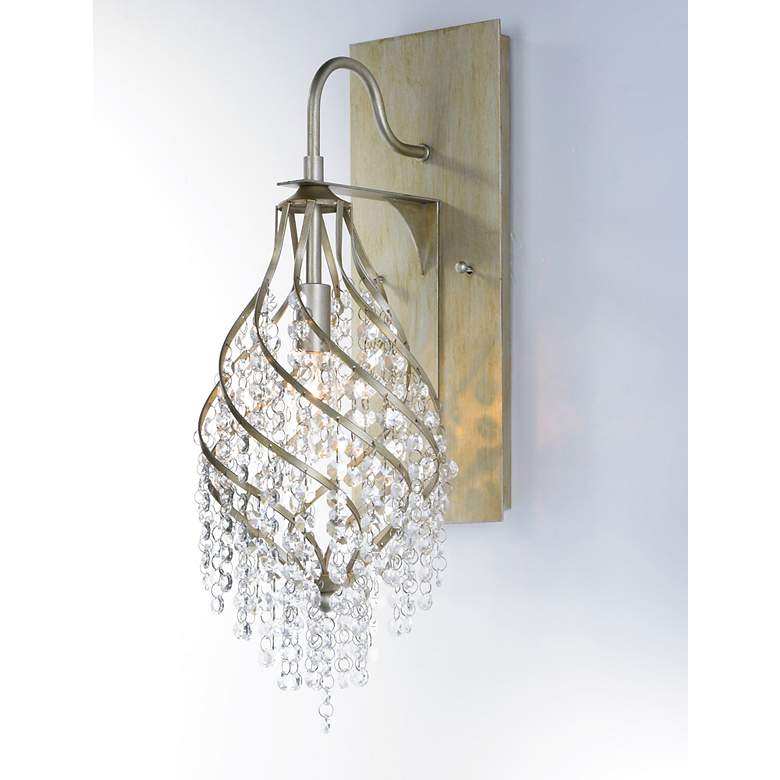 Image 3 Maxim Twirl 22 1/4" High Rustic Golden Silver Crystal Wall Sconce more views