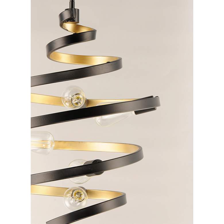 Image 3 Maxim Twister 18 inch Wide Black and Gold 5-Light Pendant Light more views