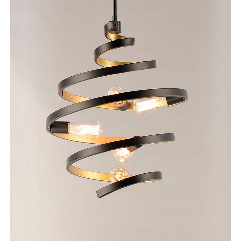 Image 4 Maxim Twister 18" Wide Black and Gold 5-Light Pendant Light more views