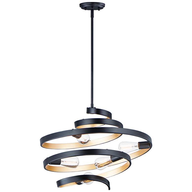 Image 2 Maxim Twister 25 inch Wide Black and Gold 5-Light Pendant Light