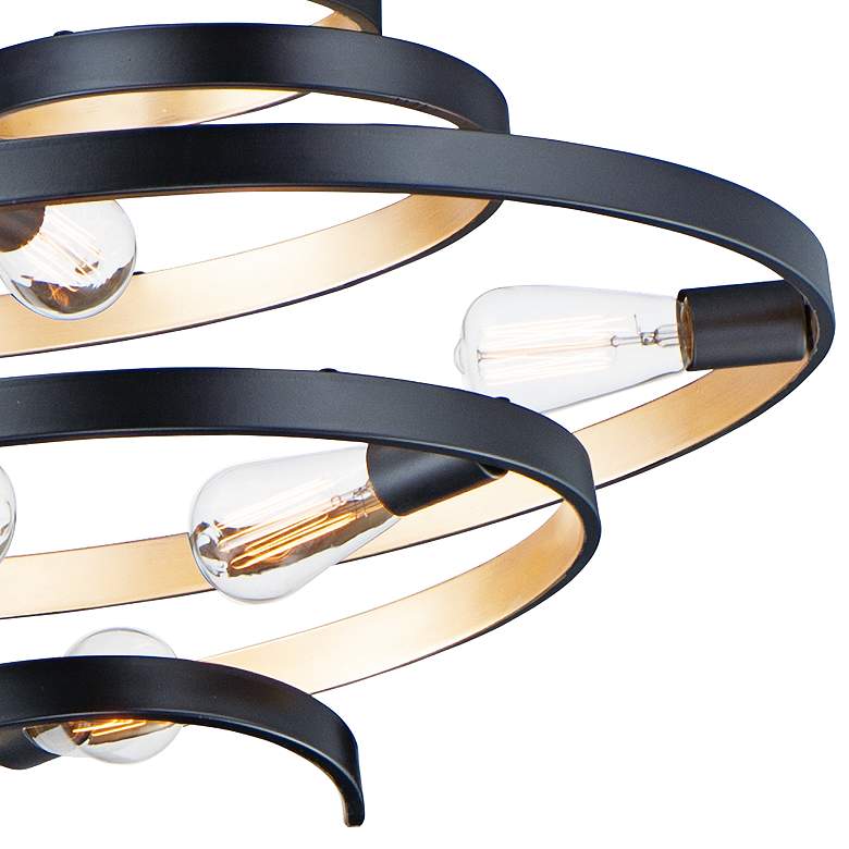 Image 3 Maxim Twister 25 inch Wide Black and Gold 5-Light Pendant Light more views