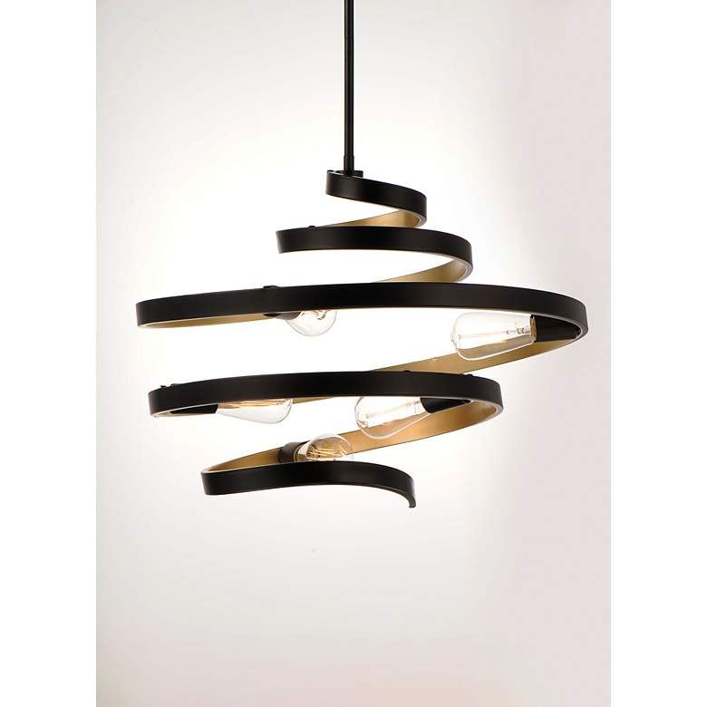 Image 4 Maxim Twister 25" Wide Black and Gold 5-Light Pendant Light more views