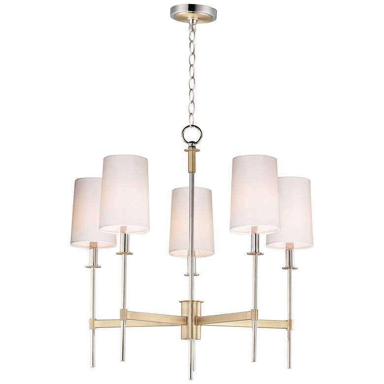Image 2 Maxim Uptown 26" Wide Brass and Chrome 5-Light Chandelier