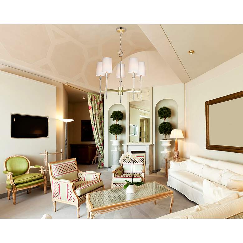 Image 3 Maxim Uptown 26" Wide Brass and Chrome 5-Light Chandelier more views