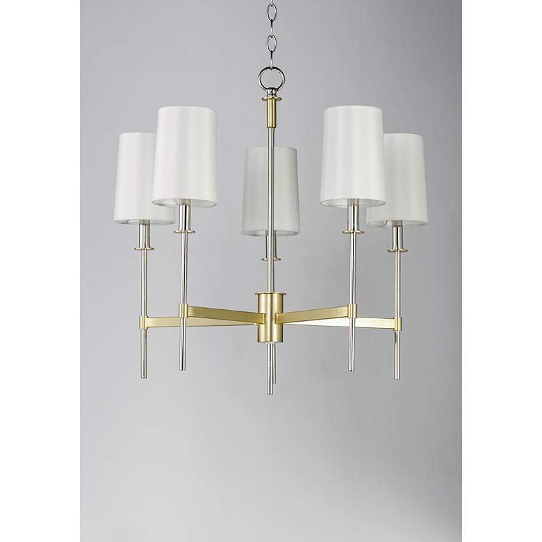 Image 4 Maxim Uptown 26" Wide Brass and Chrome 5-Light Chandelier more views