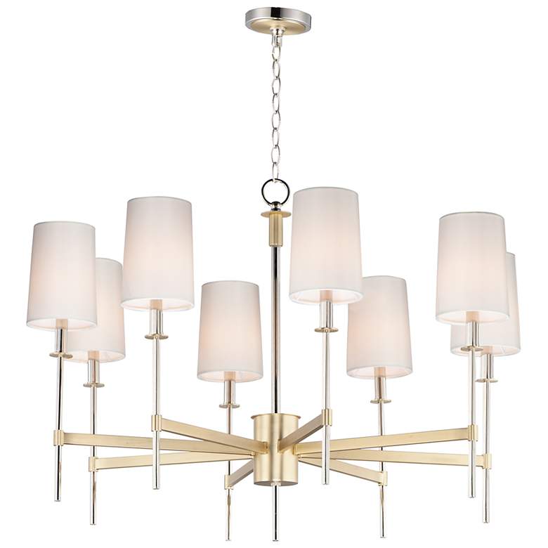 Image 1 Maxim Uptown 35 1/2" Wide 8-Light Brass Finish Shade Chandelier
