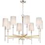 1_Maxim Uptown 35 1/2" Wide 8-Light Brass Finish Shade Chandelier