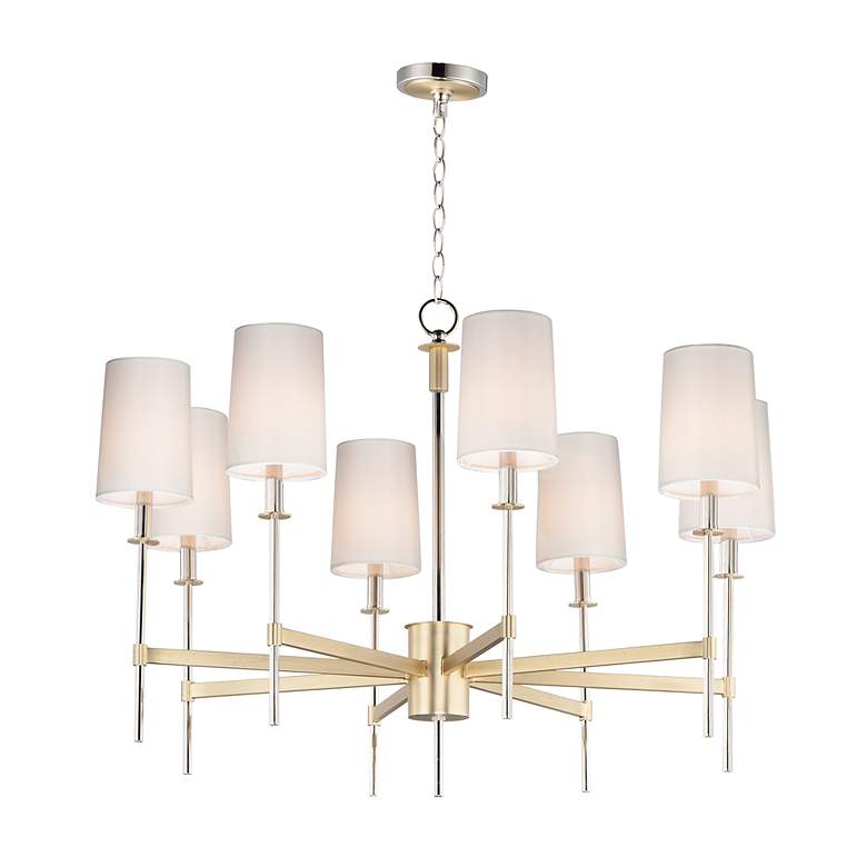 Image 2 Maxim Uptown 35 1/2" Wide 8-Light Brass Finish Shade Chandelier more views