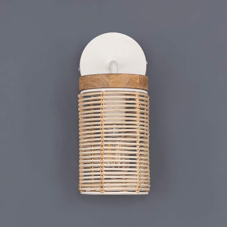 Image 3 Maxim Vannerie 12 1/2" High Ecru Wall Sconce more views