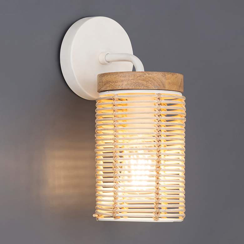 Image 5 Maxim Vannerie 12 1/2" High Ecru Wall Sconce more views