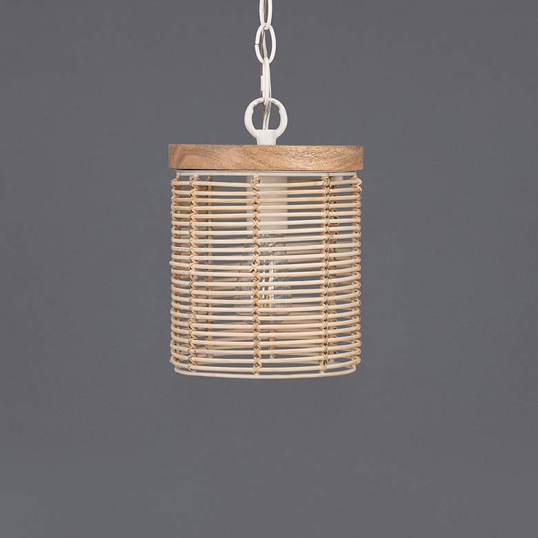 Image 4 Maxim Vannerie 12" Wide Rattan/Ecru 1-Light Large Pendant more views