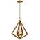 Maxim Vector 19 1/4" Oak and Brass Geometric Pendant Light