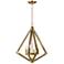 Maxim Vector 24" Oak and Brass Modern Geometric Pendant Light