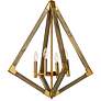Maxim Vector 24" Oak and Brass Modern Geometric Pendant Light