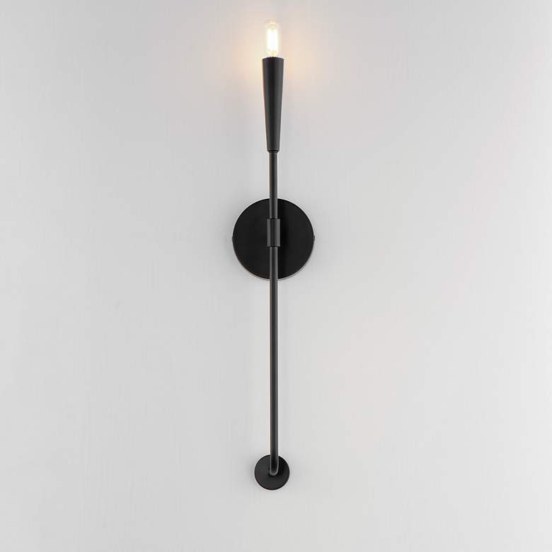 Image 1 Maxim Vela 24" High Matte Black Wall Sconce
