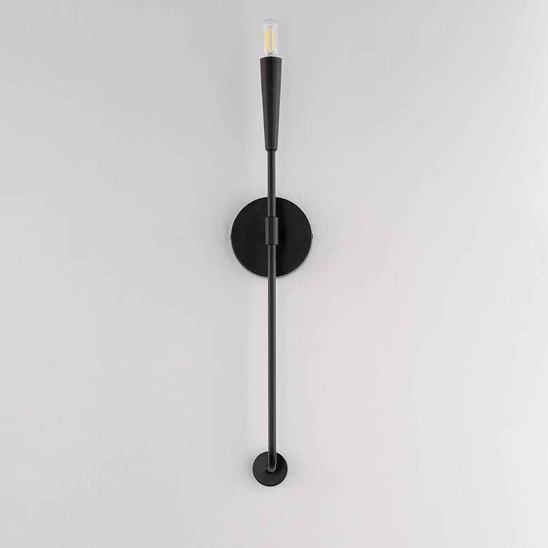 Image 4 Maxim Vela 24" High Matte Black Wall Sconce more views