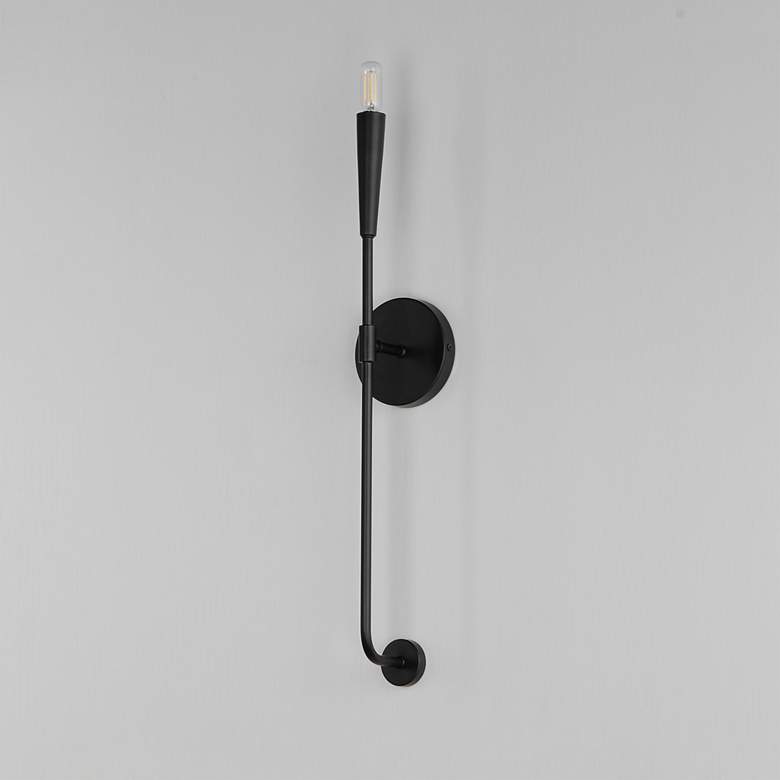Image 5 Maxim Vela 24" High Matte Black Wall Sconce more views