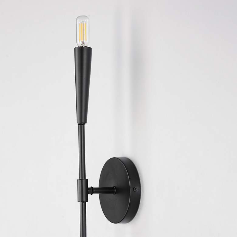 Image 6 Maxim Vela 24" High Matte Black Wall Sconce more views