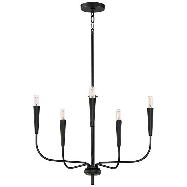 Image 1 Maxim Vela 24" Wide Black 5-Light Candle-Style Chandelier