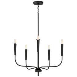 Maxim Vela 24" Wide Black 5-Light Candle-Style Chandelier