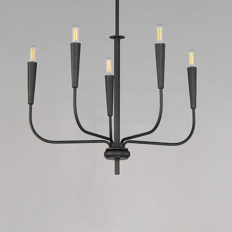 Image 4 Maxim Vela 24" Wide Black 5-Light Candle-Style Chandelier more views