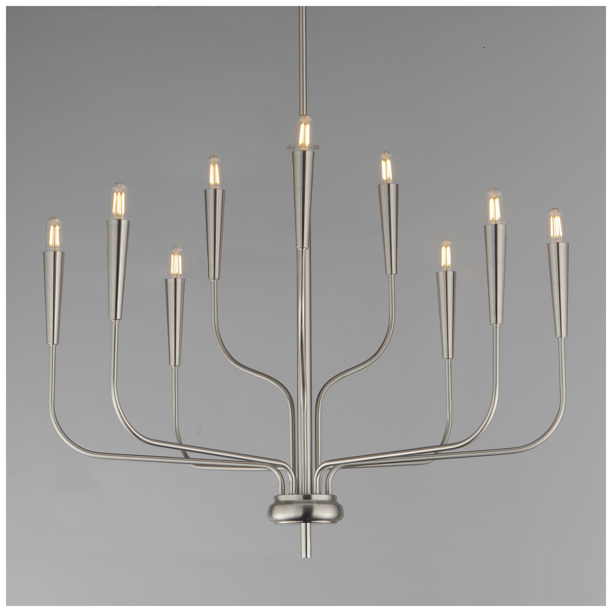 Thumbnail3 of Maxim Vela 32" Wide Satin Nickel 9-Light Chandelier more views