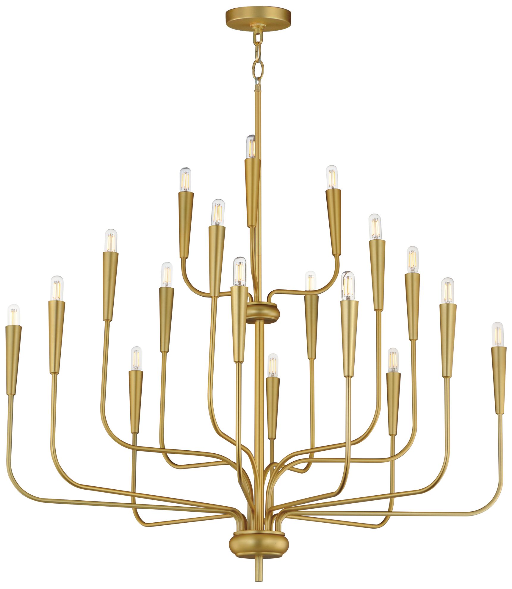 Thumbnail1 of Maxim Vela 40" Satin Brass 18-Light Chandelier