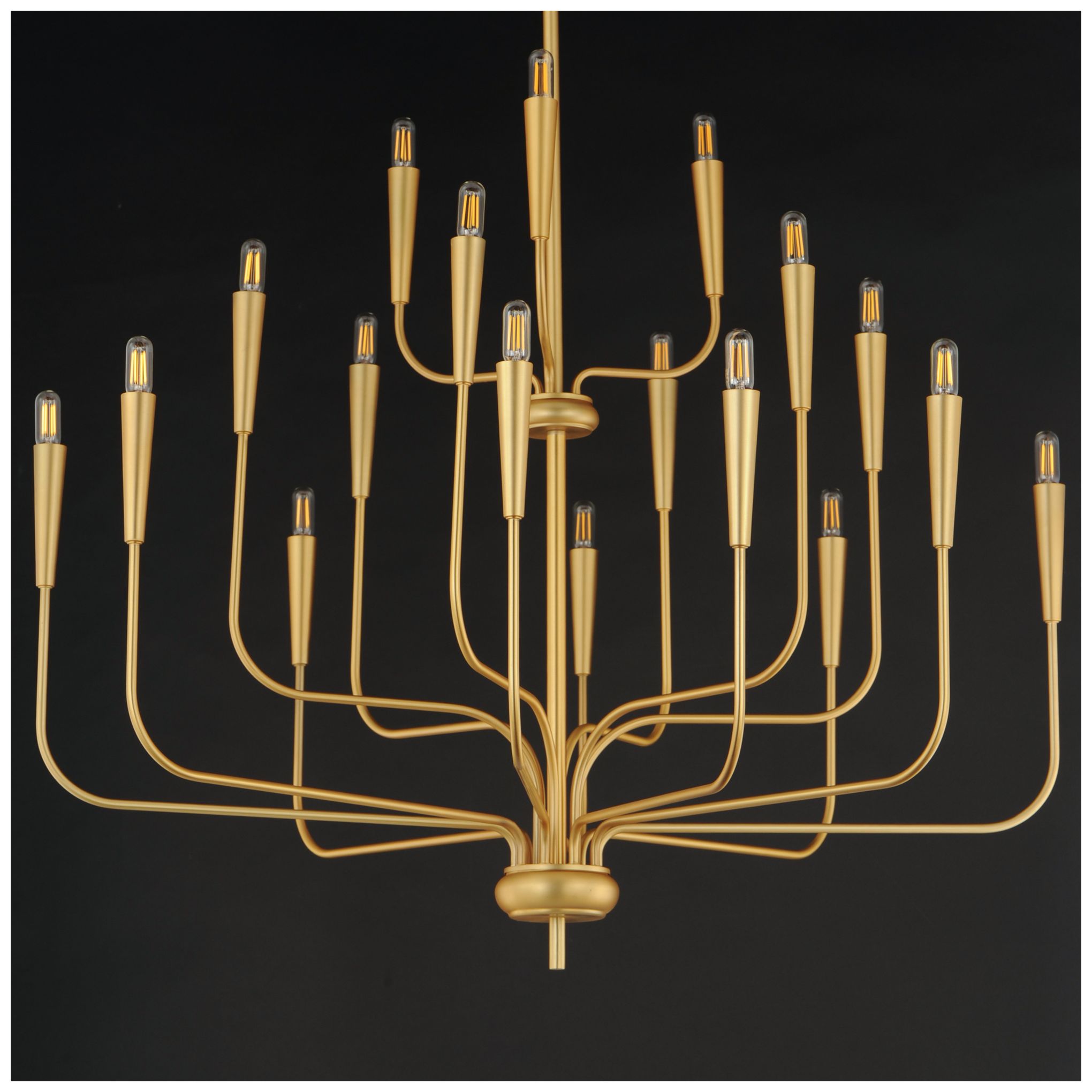 Thumbnail2 of Maxim Vela 40" Satin Brass 18-Light Chandelier more views